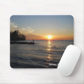 Tapis De Souris Pêcheur et coucher du soleil (Avec souris)