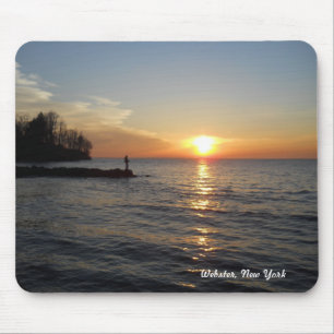 Tapis De Souris Pêcheur et coucher du soleil
