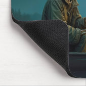 Tapis De Souris Pêcheur squelette dans une barque (Coin)