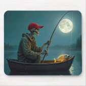 Tapis De Souris Pêcheur squelette dans une barque (Devant)
