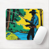 Tapis De Souris Pêcheur sur la berge (Avec souris)