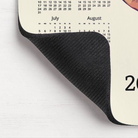 Tapis De Souris Peeking Cat 2026 Calendar Mousepad (Coin)