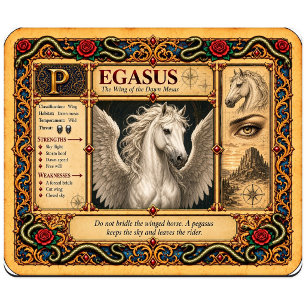 Tapis De Souris Pégase, Art de Bestiaire Médiéval