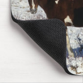 Tapis De Souris Peignez les chevaux dans la neige (Coin)