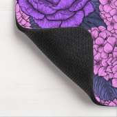 Tapis De Souris Peine et hydrangée en rose et violet (Coin)