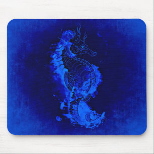 Tapis De Souris Peinture à cheval bleu