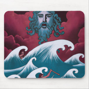 Tapis De Souris Peinture à l'huile Neptune cramoisie