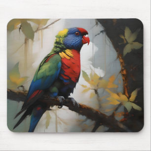 Tapis De Souris Peinture à l'huile Rainbow Lorikeet