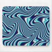 Tapis De Souris Peinture à marbrage fluides bleu (Devant)