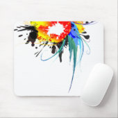 Tapis De Souris Peinture Abstraite de perroquets sauvages (Avec souris)