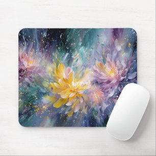 Tapis De Souris Peinture Abstraite Florale Vibrante avec Explosion
