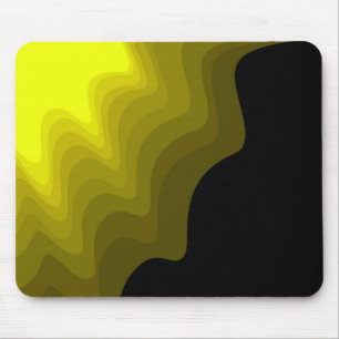 Tapis De Souris Peinture abstraite noire et jaune