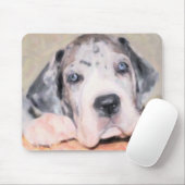 Tapis De Souris Peinture : chiot Dane (Avec souris)