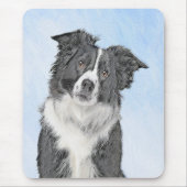 Tapis De Souris Peinture Collie Bordure - Joli art original chien (Devant)