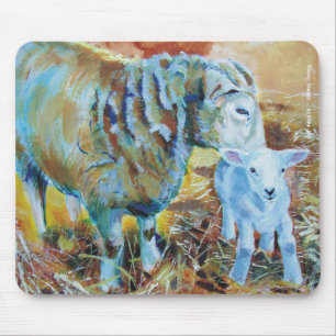 Tapis De Souris Peinture d'agneau et de moutons