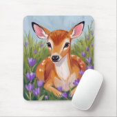 Tapis De Souris Peinture d'animal de faon de cerf bébé (Avec souris)