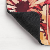 Tapis De Souris Peinture d'art rustique à fleurs rouges (Coin)