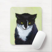 Tapis De Souris Peinture de chat Tuxedo - Cute Original Cat Art (Avec souris)