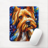 Tapis De Souris Peinture de chien de Terrier du Yorkshire mignon (Avec souris)