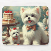 Tapis De Souris Peinture de chiot maltais mignon (Devant)