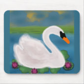 Tapis De Souris Peinture de cygne blanc Mousepad (Devant)