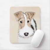 Tapis De Souris Peinture de Fox Terrier de fil - art original (Avec souris)