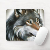 Tapis De Souris Peinture de loup (Avec souris)