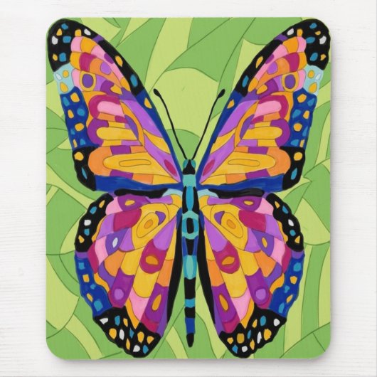 Tapis De Souris Peinture de papillon abstrait (Devant)