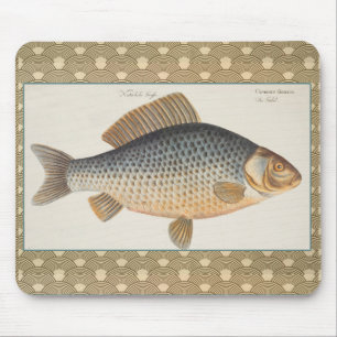Tapis De Souris peinture de pêche de carpe dessin d'eau douce