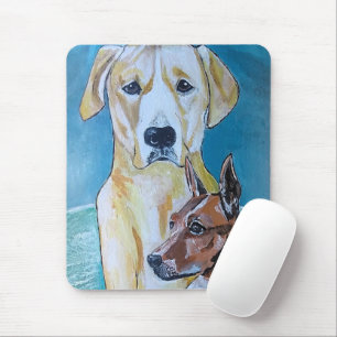 Tapis De Souris Peinture de Perros en la Playa par Alfred Fox