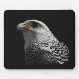 Tapis De Souris Peinture de portrait de faucon arctique