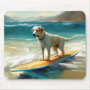 Tapis De Souris Peinture de surf de plage de berger anatolien