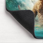 Tapis De Souris Peinture de surf sur la plage de Cockapoo (Coin)