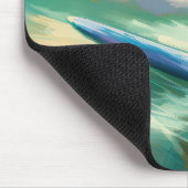 Tapis De Souris Peinture de Surf sur Plage de Kelpie Australien (Coin)