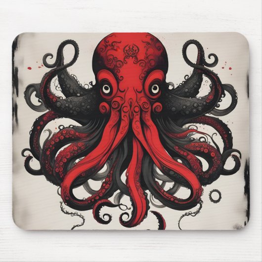 Tapis De Souris Peinture d'encre asiatique de Cthulhu (Devant)