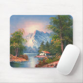 Tapis De Souris Peinture d'un cabine le long d'une rivière de (Avec souris)
