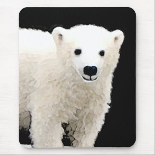 Tapis De Souris Peinture d'un ourson polaire - Art original sur la