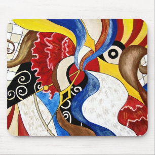 Tapis De Souris Peinture espagnole d'art abstrait