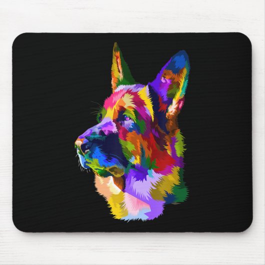 Tapis De Souris Peinture |German Shepherd Peinture Art Pet Chien M (Devant)