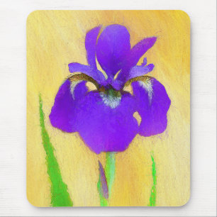 Tapis De Souris Peinture Iris à pois pourpre - Chien original mign