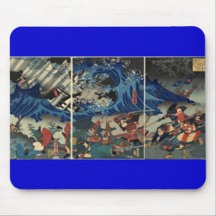 Tapis De Souris Peinture japonaise antique des samouraïs et des