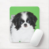 Tapis De Souris Peinture japonaise de chiot - Art original de chie (Avec souris)