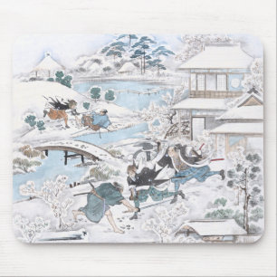 Tapis De Souris Peinture japonaise des 47 samouraïs de combat de