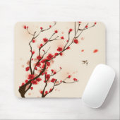 Tapis De Souris Peinture orientale de style, fleur au printemps 2 (Avec souris)