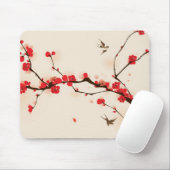 Tapis De Souris Peinture orientale de style, fleur au printemps 3 (Avec souris)
