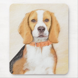 Tapis De Souris Peinture originale de chien Beagle Hound Art anima