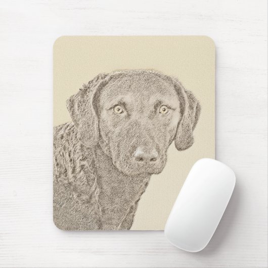Tapis De Souris Peinture originale de chien par Retriever de Chesa (Avec souris)