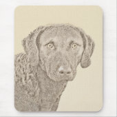 Tapis De Souris Peinture originale de chien par Retriever de Chesa (Devant)