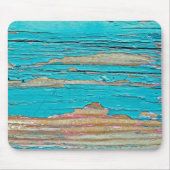 Tapis De Souris Peinture Turquoise Sur Bois Patiné (Devant)
