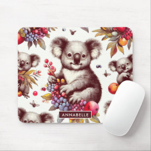 Tapis De Souris Peinture vintage Cute Koala sans couture